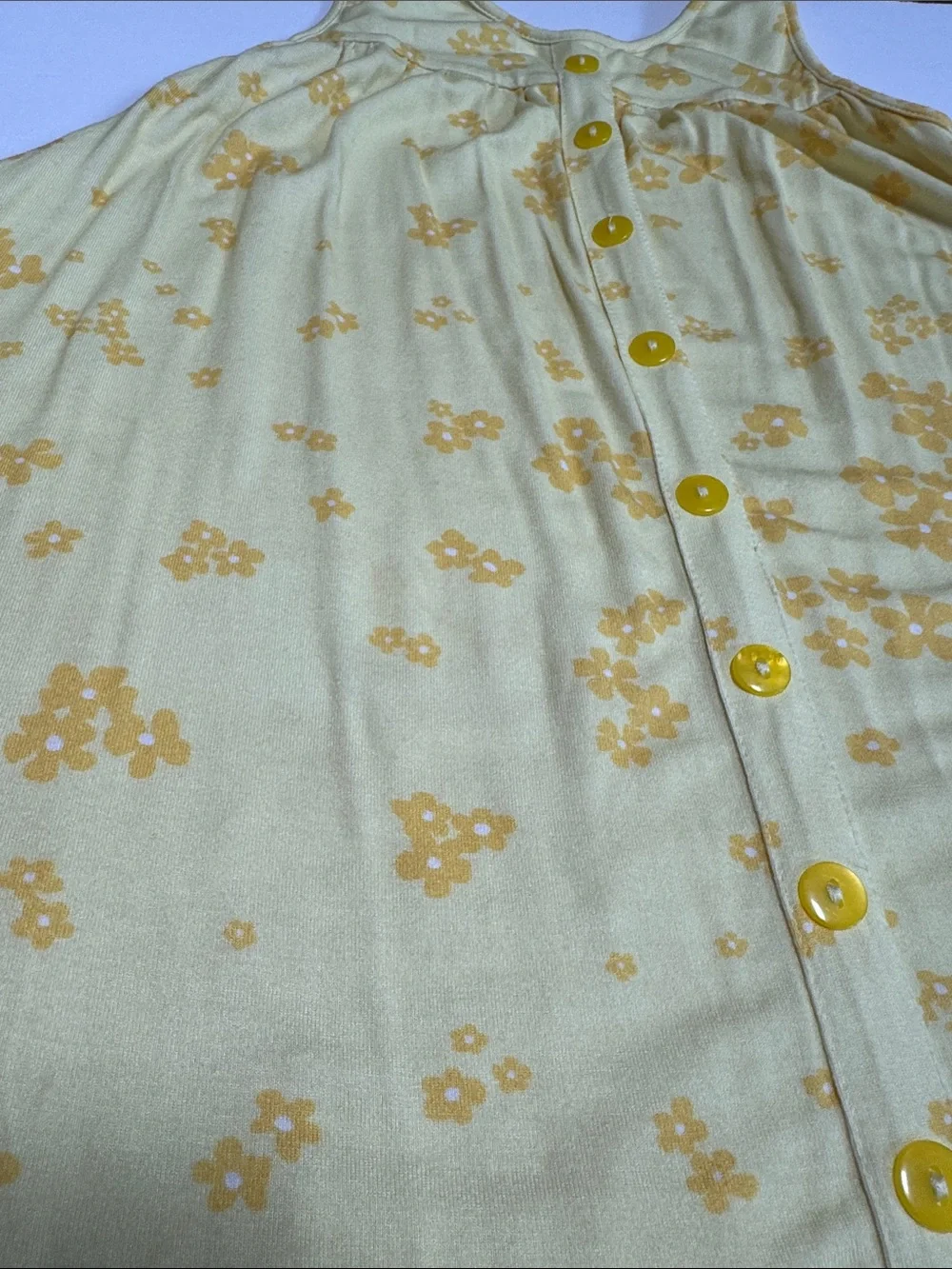 OMI JO 4T Pockets Yellow Floral Faux Button Detail A Line Tank Dress Girls WDW
